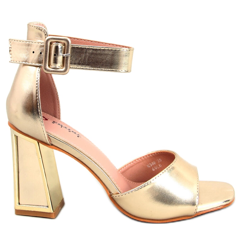 Seastar Sandália salto alto com cinto Ellen Gold dourado