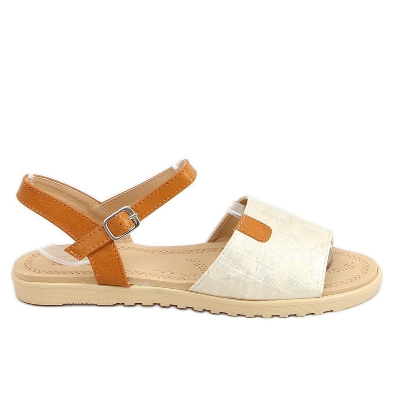 BM Sandálias femininas Barnes Gold dourado