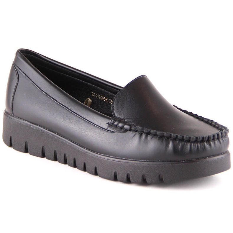 Mocassins femininos na plataforma preta Potocki YQ21020 preto
