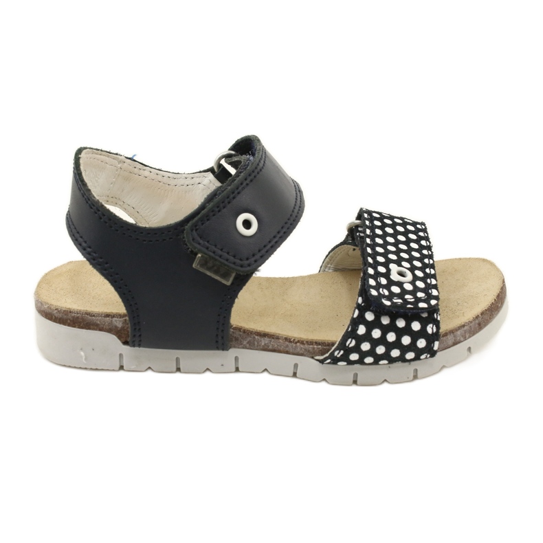 Bartek Sandálias de couro azul marinho de meninas em pontos