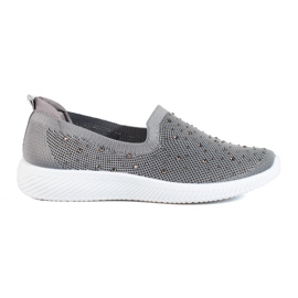 Sapato slip-on de tecido cinza com tachas, T.Sokolski