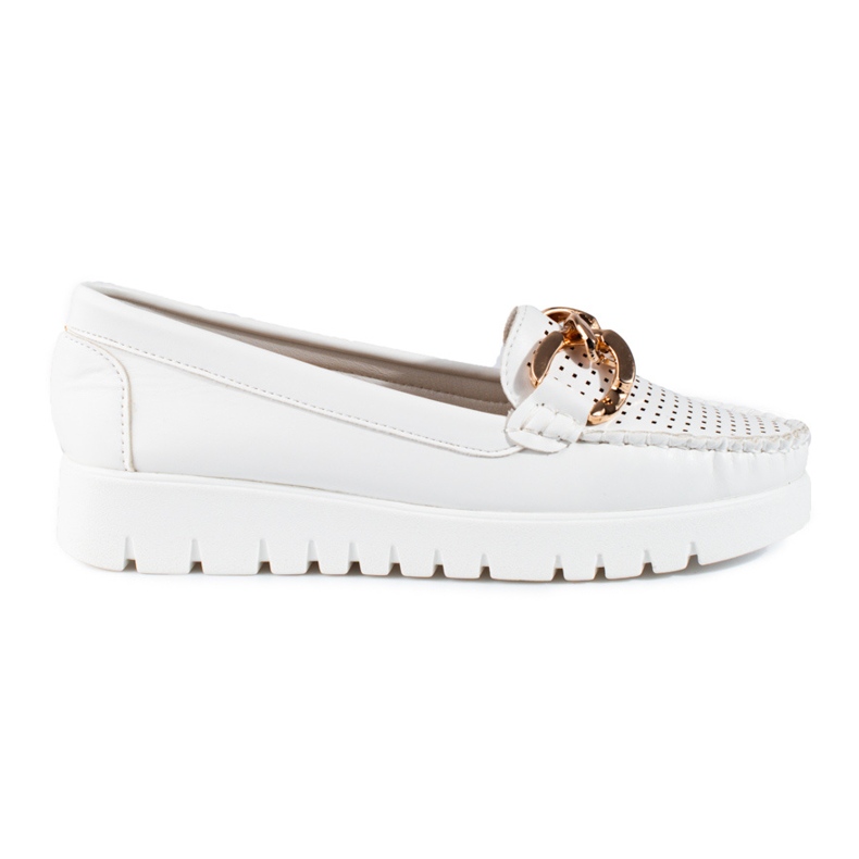 W. Potocki Mocassins em sola grossa com corrente Potocki branco W. Potocki Mocassins em sola grossa com corrente Potocki branco