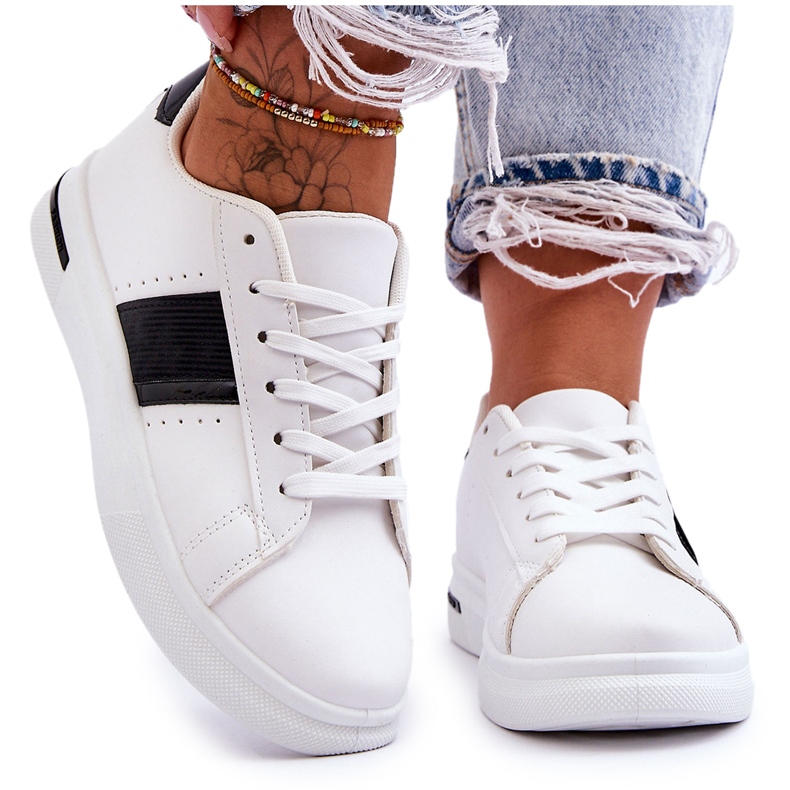 PG1 Sapatos de plataforma esportivos femininos branco e preto Soris