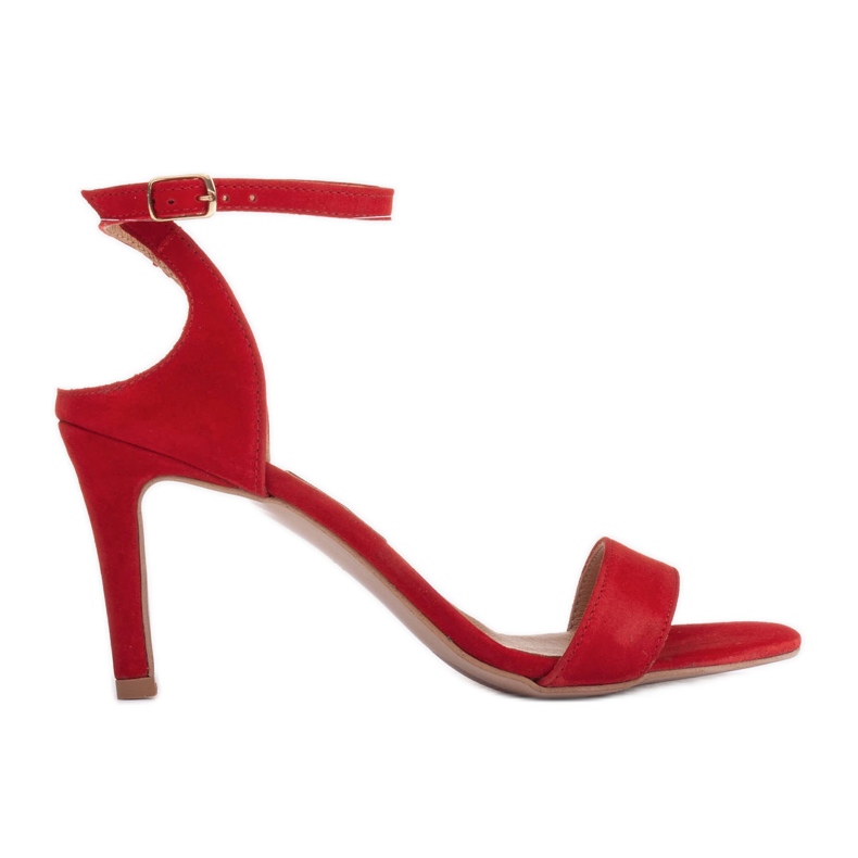 Marco Shoes Sandálias elegantes feitas de camurça natural vermelho