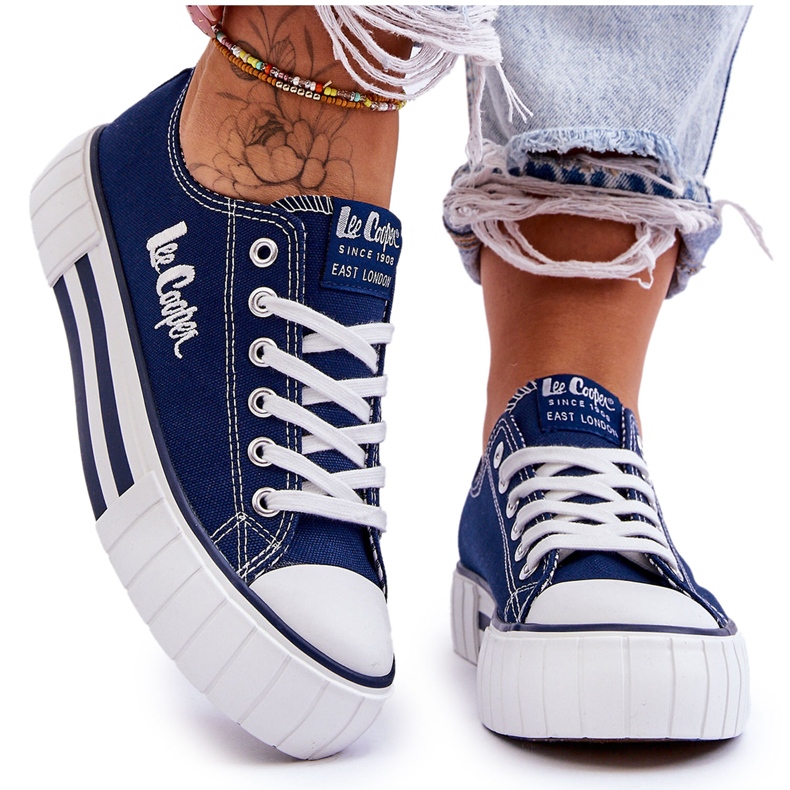 Tênis feminino On The Platform Lee Cooper LCW-23-31-1803L azul marinho