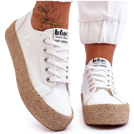 Tênis trançado da moda Lee Cooper LCW-23-31-1796L branco