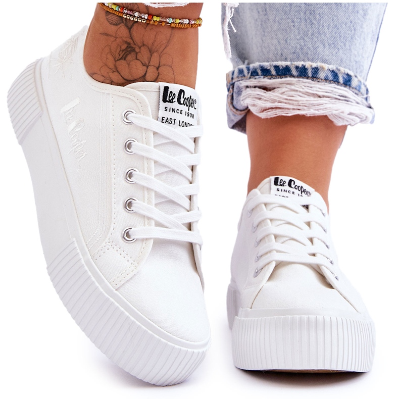Tênis Plataforma Confortável Lee Cooper LCW-23-31-1806L Branco