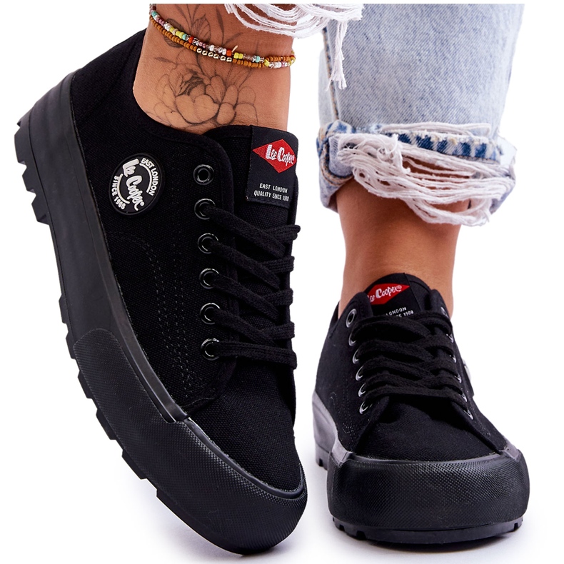 Tênis feminino plataforma baixa Lee Cooper LCW-23-44-1652L preto