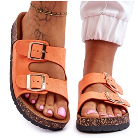 PM1 Sandálias femininas cortina laranja sem cadarço