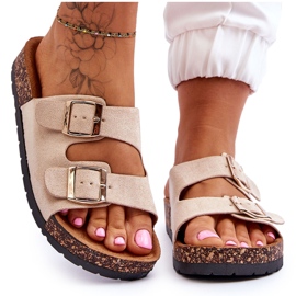 PM1 Sandálias femininas sem cadarço cortina bege