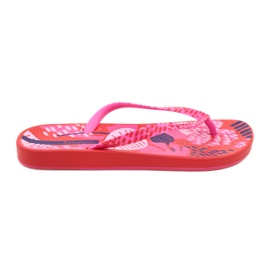 Chinelos femininos Ipanema Anat Nature VII FEM 83325 AI822 vermelho e rosa