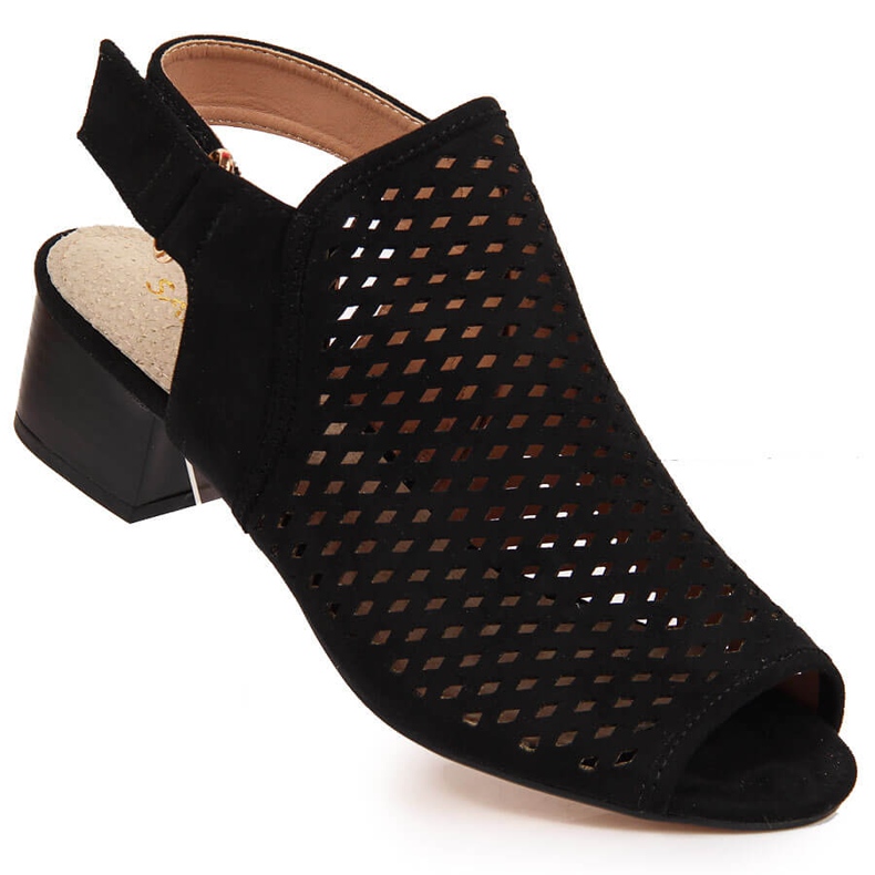 Sandálias femininas vazadas preto Sabatina DM19-27