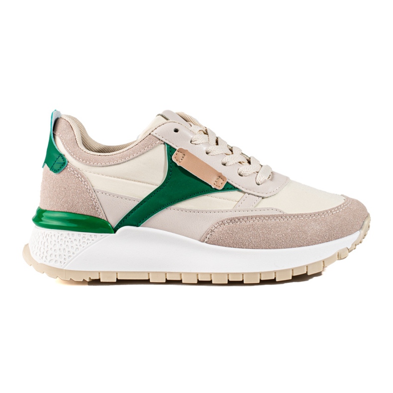 Sapatos desportivos de mulher de plataforma alta bege da Shelovet