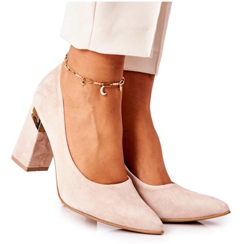 Lewski Shoes Suede Pumps Lewski 3117 Beige bege