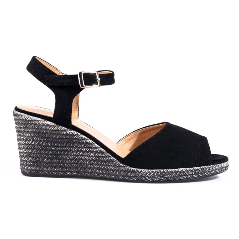 Sandálias pretas de cunha por W. Potocki preto