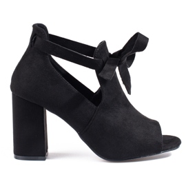 W. Potocki Botas femininas de camurça primavera da Potocki preto