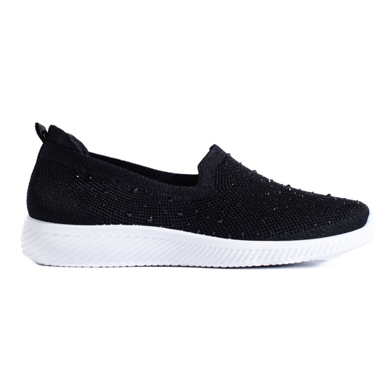 Sapatos slip-on de tecido preto com tachas, Shelovet