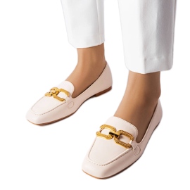 Mocassins bege com fivela Rousseau