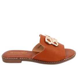 Chinelos de mulher Ebony Camel marrom