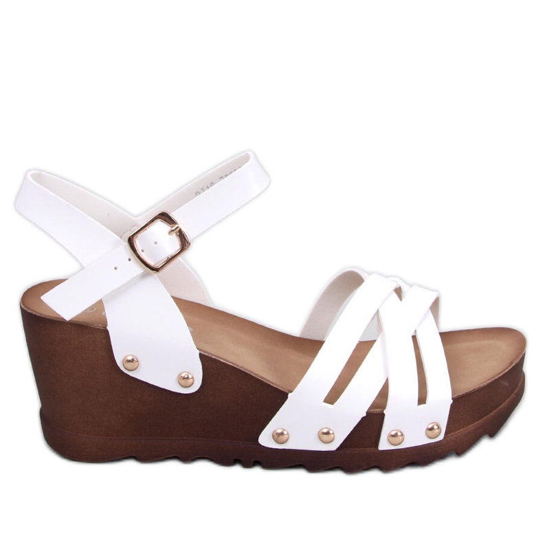 Sandálias brancas de cunha branco