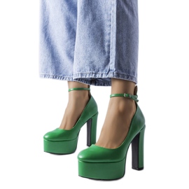 Sapatilha de salto alto verde Hervé