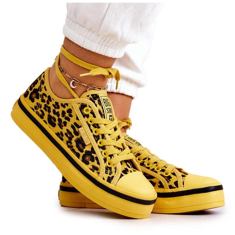 Tênis feminino Pantera Big Star JJ274616 Amarelo
