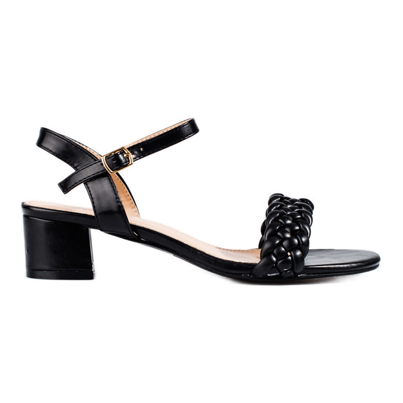Sandália preta de salto baixo, Shelovet preto
