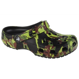 Chinelos Crocs Classic Spray Camo Clog 208305-001 verde