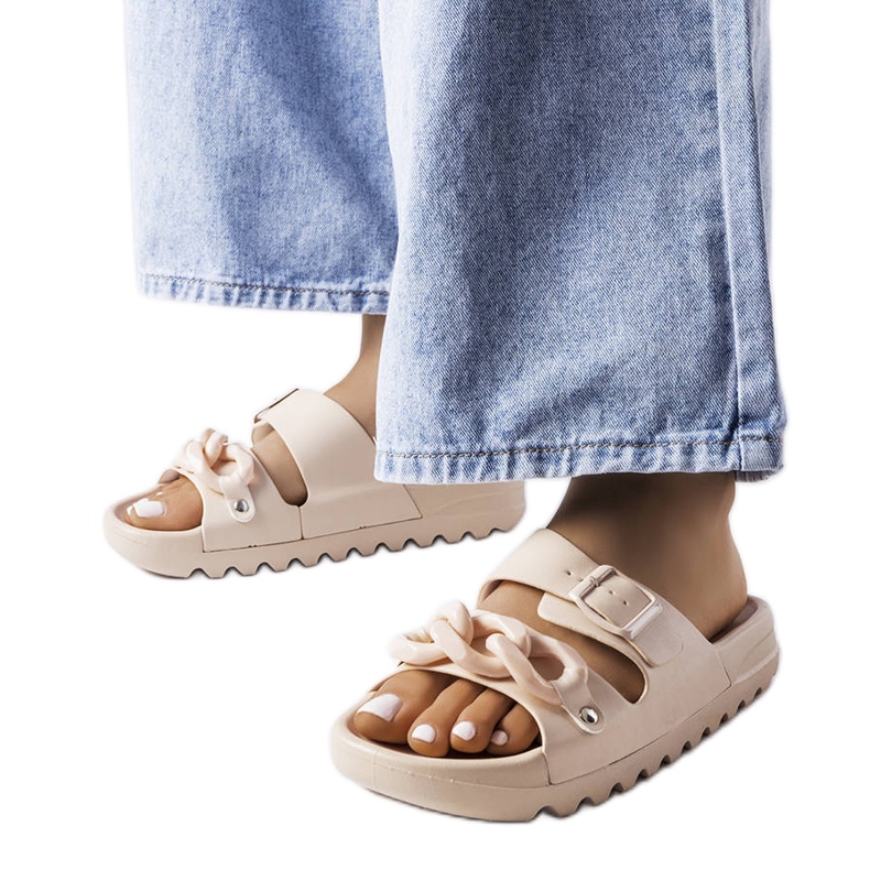 Chinelos Étoile de borracha bege