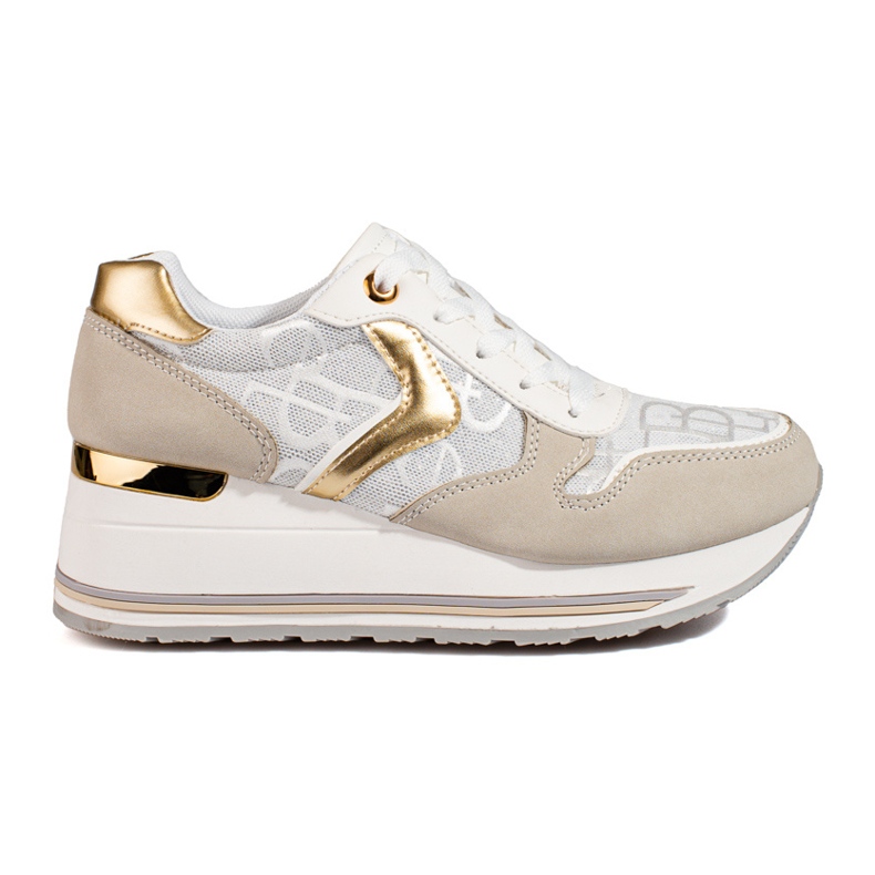 Ténis de cunha de mulher Shelovet bege