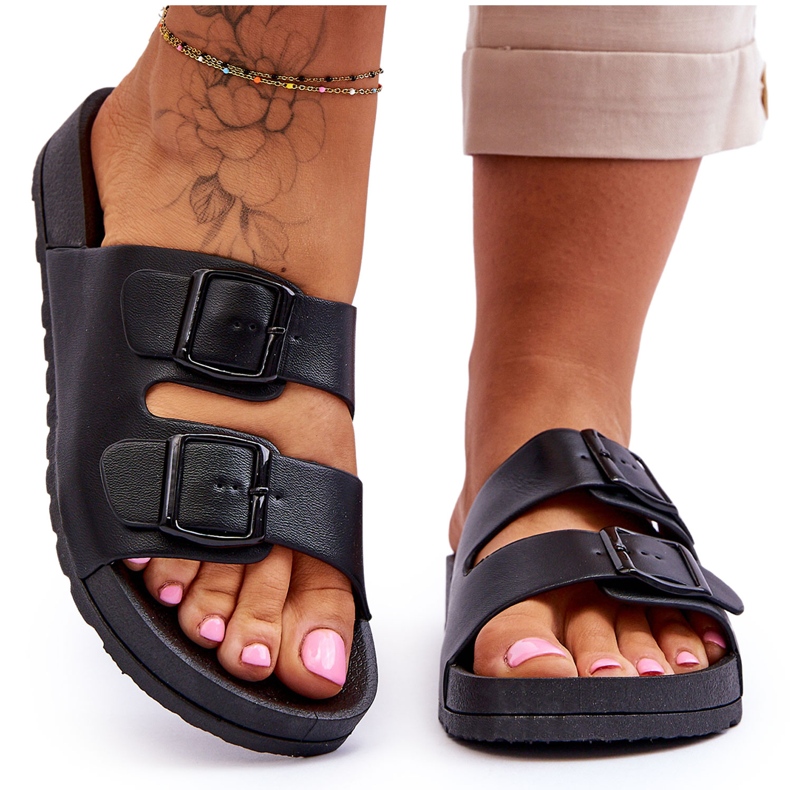 Chinelos femininos plataforma preto Vertigo