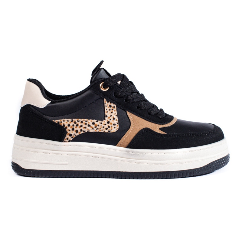 Sapatos esportivos femininos na plataforma preto Shelovet