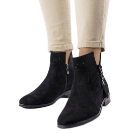 Botas pretas com apliques vazados, Vinceza preto Botas pretas com apliques vazados, Vinceza preto