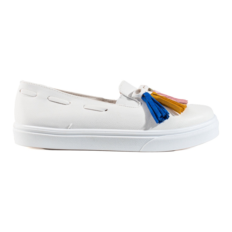 Slip-on de camurça branca Shelovet com franjas branco