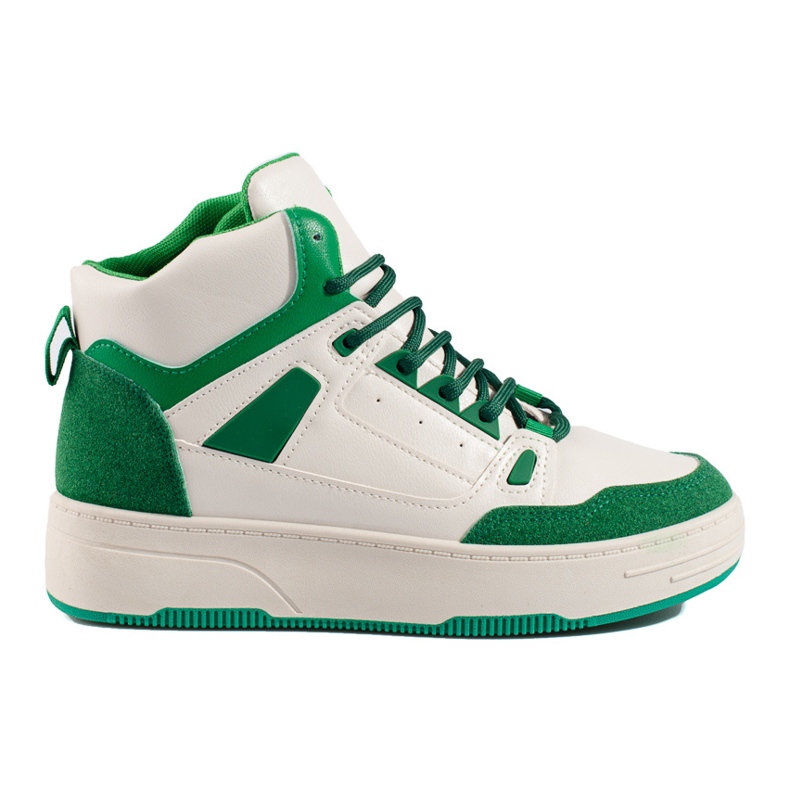 Tênis cano alto branco e verde, Shelovet
