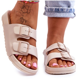 PS1 Chinelos plataforma femininos Vertigo bege