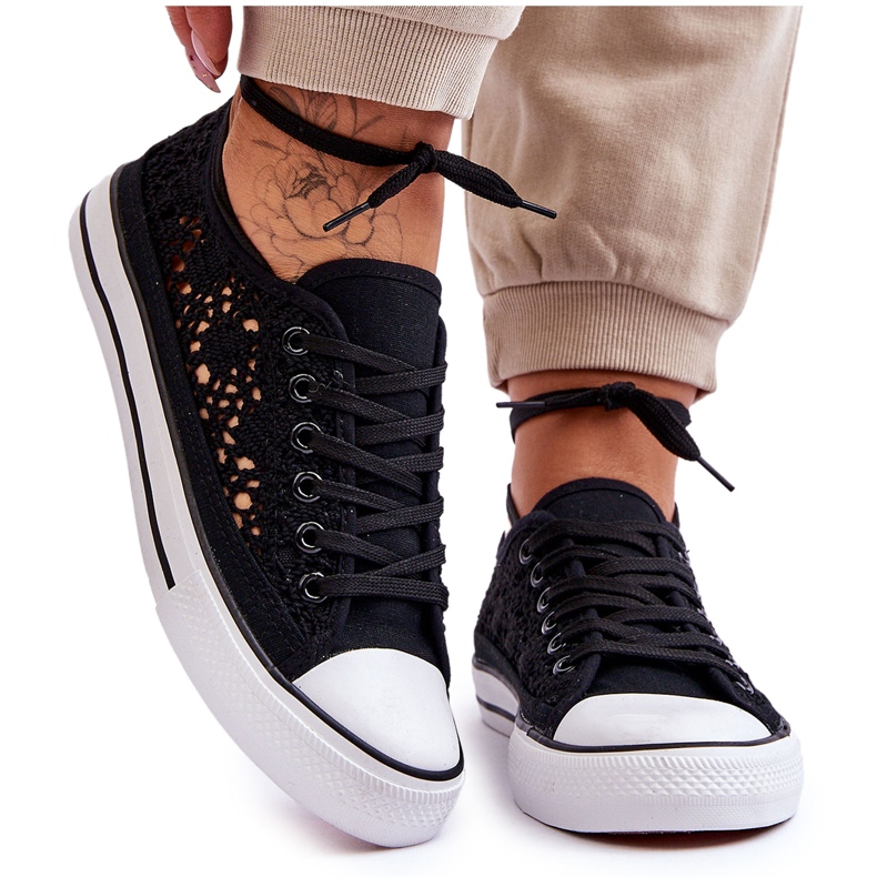 Tênis Têxtil Feminino Renda Preto Fergo