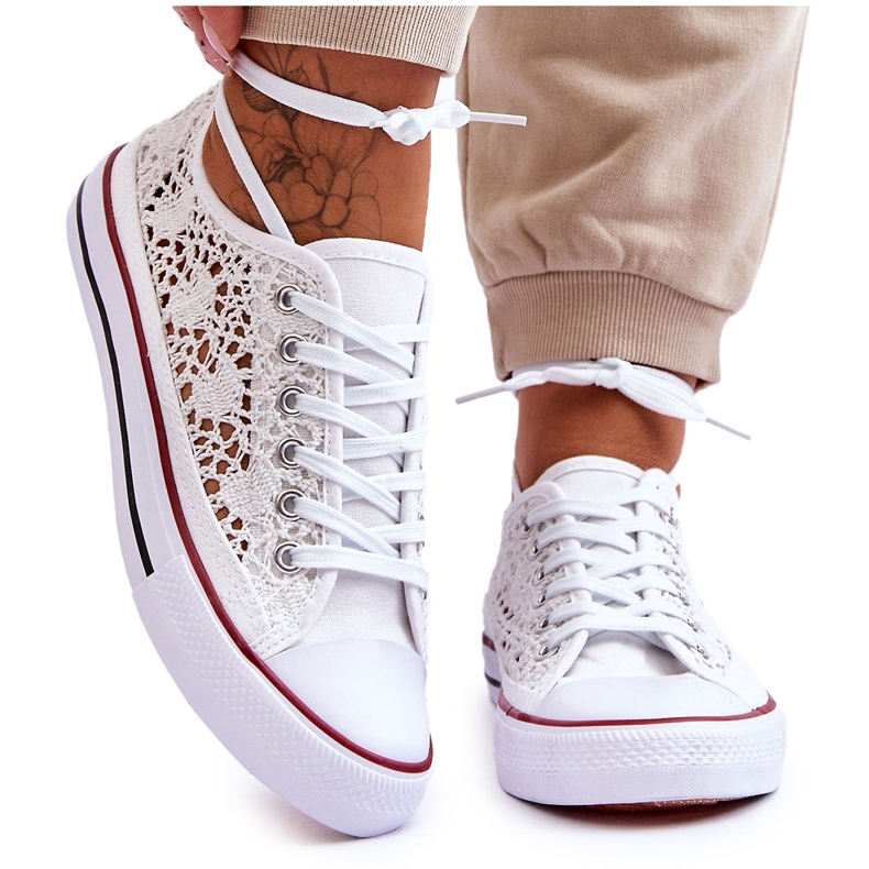 Tênis Têxtil Feminino Renda Branco Fergo