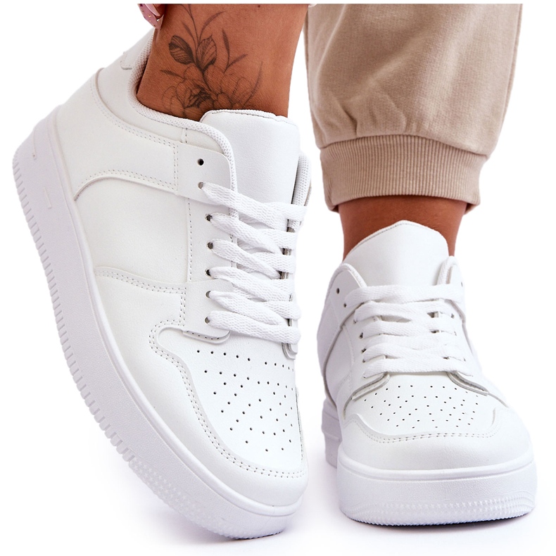Sapatos esportivos clássicos em plataforma Larena branca branco