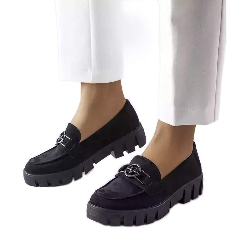 Venezia Mocassim preto de camurça ecológica, Vinceza