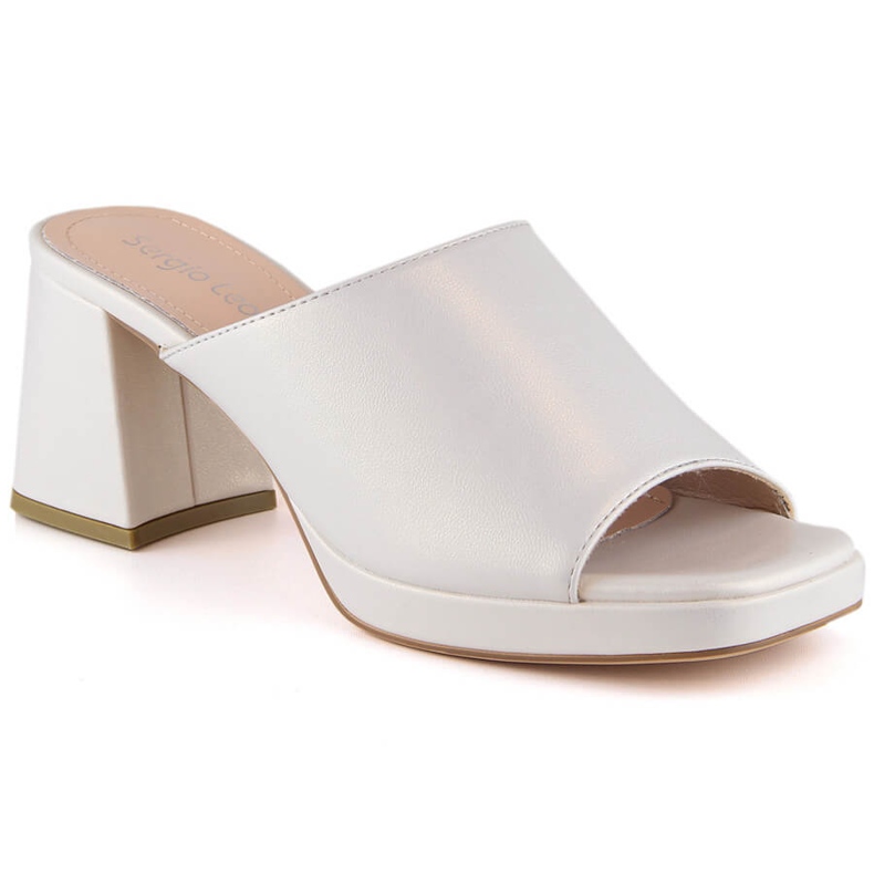 Sandália feminina pérola no poste com elástico Sergio Leone KL322 bege