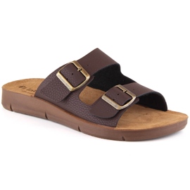 Chinelos masculinos confortáveis com fivelas marrom Inblu CM000028-043 castanho Chinelos masculinos confortáveis com fivelas marrom Inblu CM000028-043 castanho