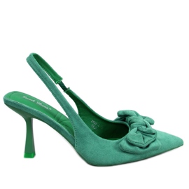 BM Sapatos de salto Shirley Green abertos verde