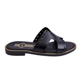 Lemar Chinelos femininos com recortes decorativos Black Emily preto Lemar Chinelos femininos com recortes decorativos Black Emily preto