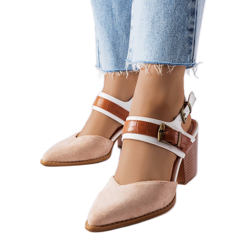 Sapatos de salto alto bege Hardouin