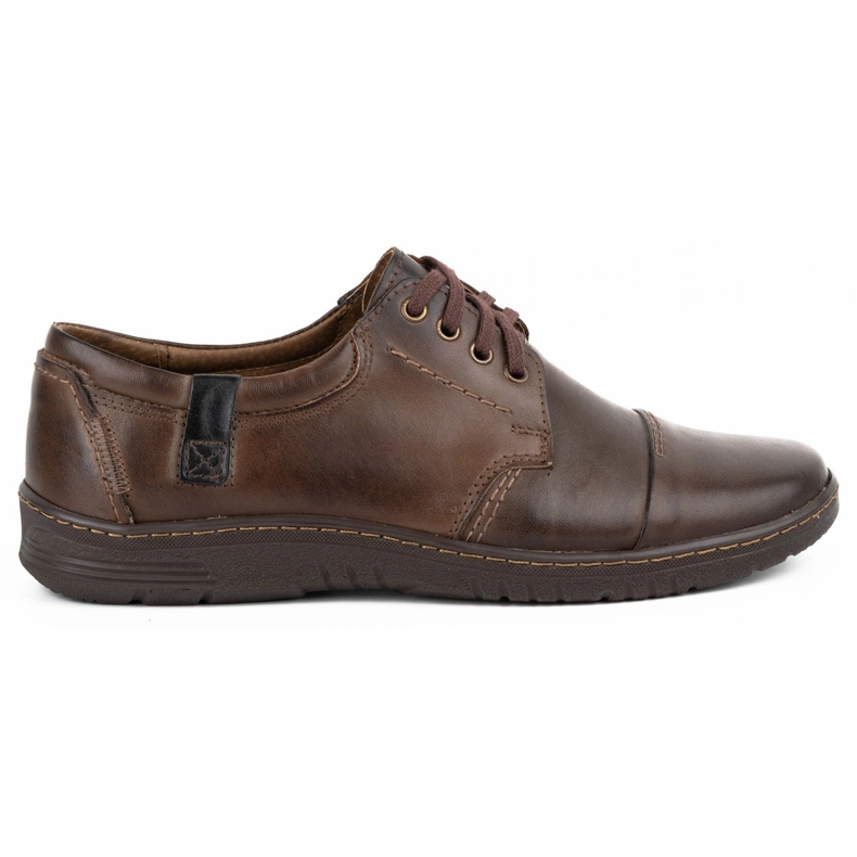 Olivier Sapatos de couro masculinos 416MP marrom escuro castanho