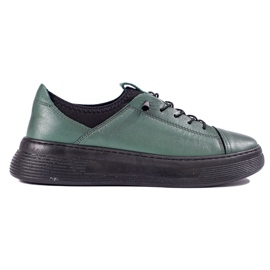 Sapatos de mulher em pele verde T.Sokolski