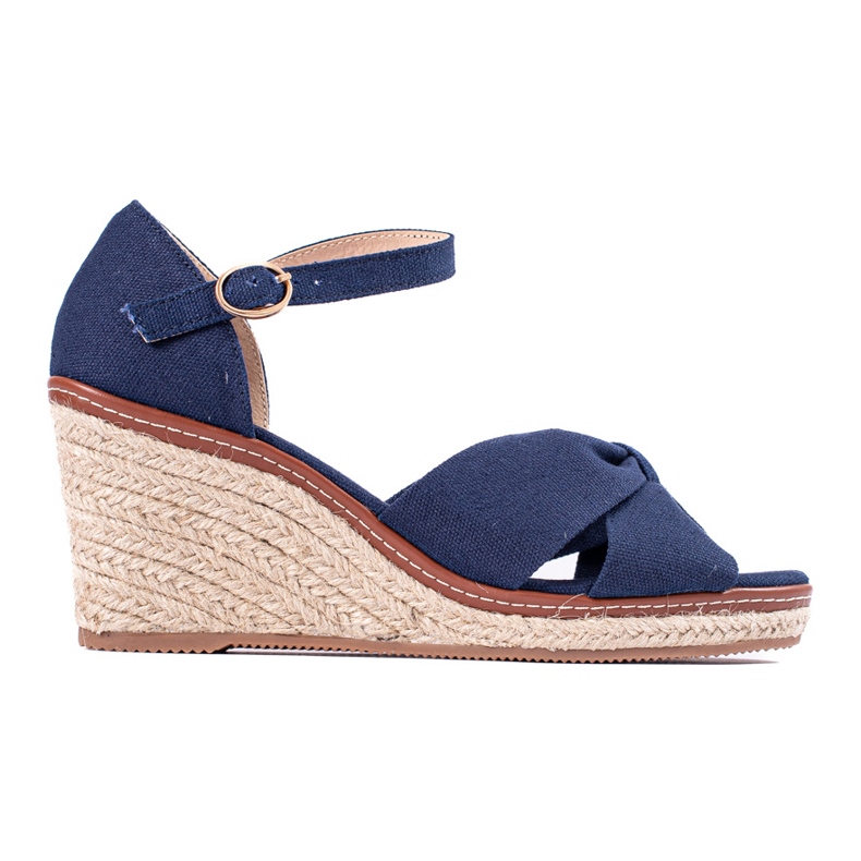 Sandália tipo espadrille azul marinho, Shelovet.