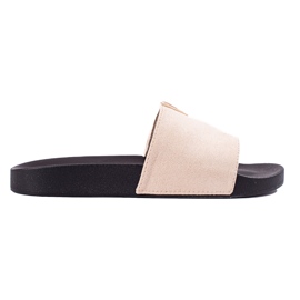 Chinelos de camurça bege para mulher, Shelovet