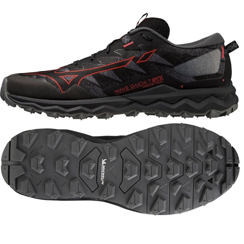 Tênis de corrida mizuno onda daichi j1gj225601 gore-tex preto